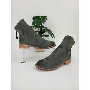 John Fluevog Women's Fost Green Leather Ankle Boot Size 8W US